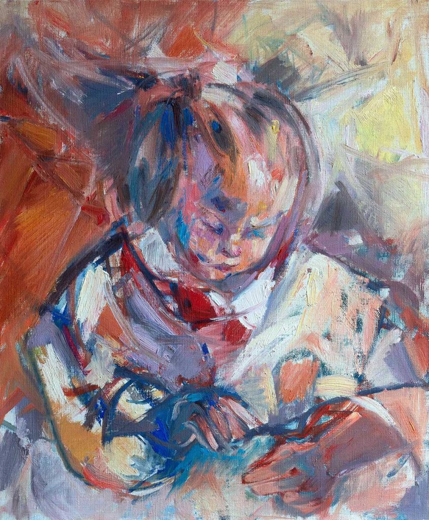 Oeuvre de Marie Tamboise - Enfant à ses pinceaux